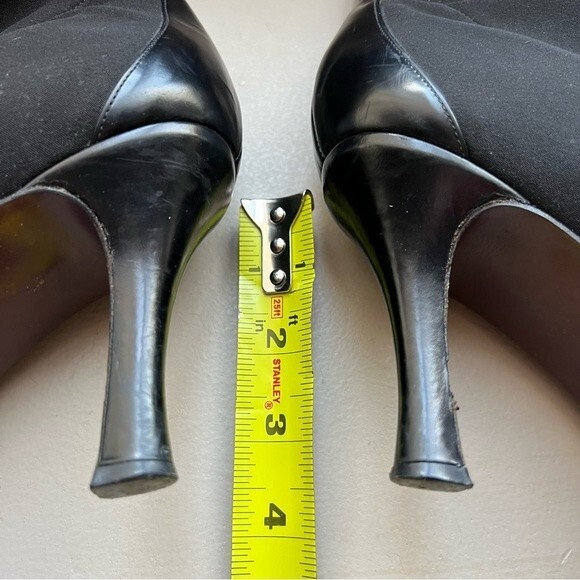 Via Spiga Black Stretch Fabric Heeled Boots with Pointed Toes Women’s Size 8 - Picture 9 of 12